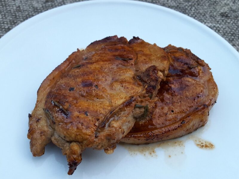 Mustard and rosemary pork chops