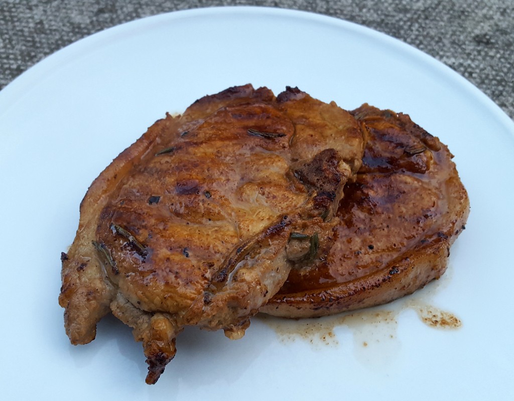 Mustard and rosemary pork chops