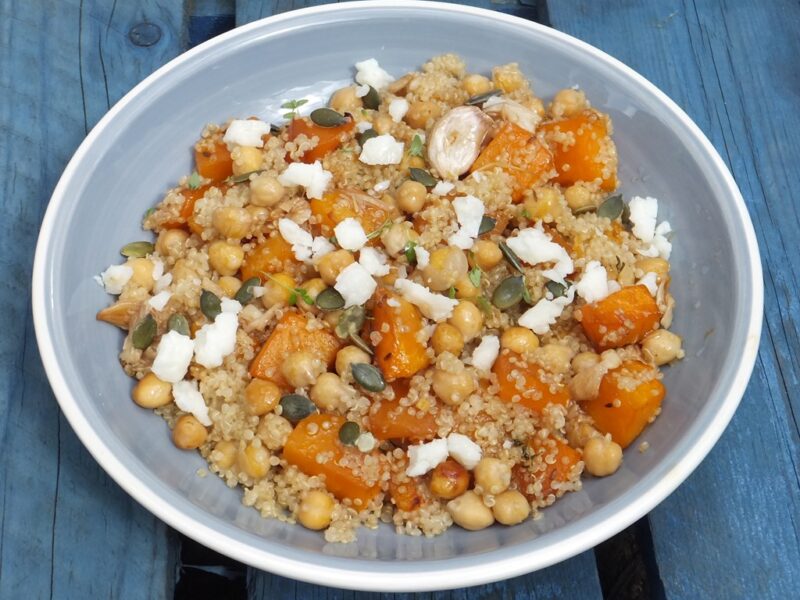 Quinoa, chickpeas and squash salad