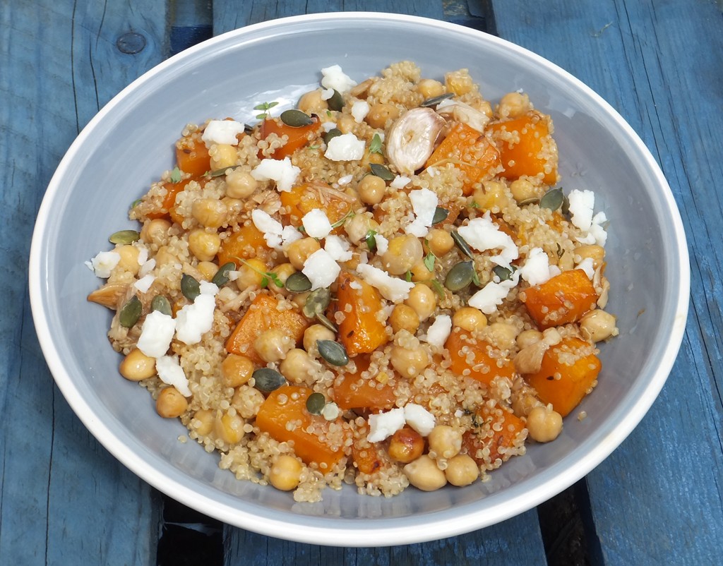 Quinoa, chickpeas and squash salad