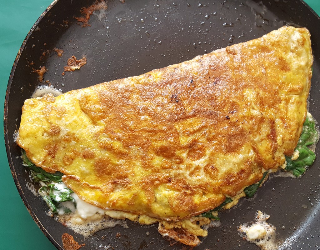 Spinach and feta omelette