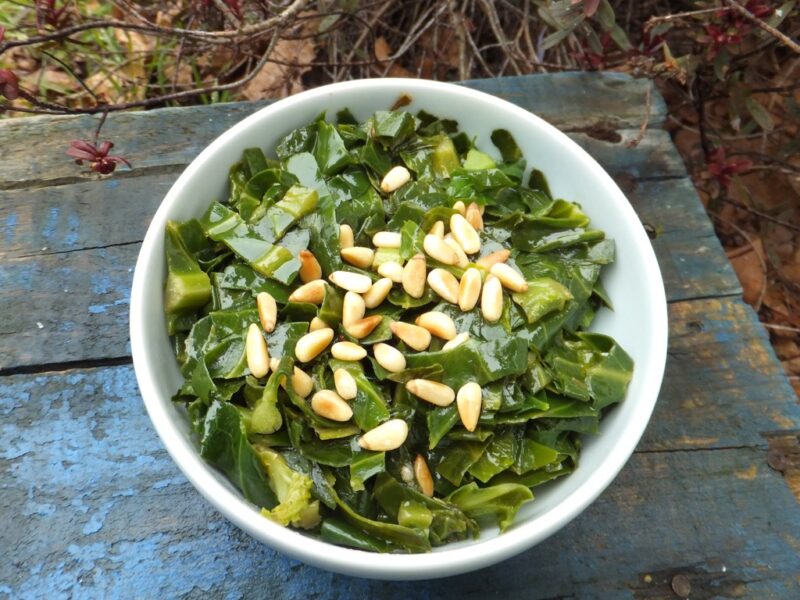 Spiced spring greens