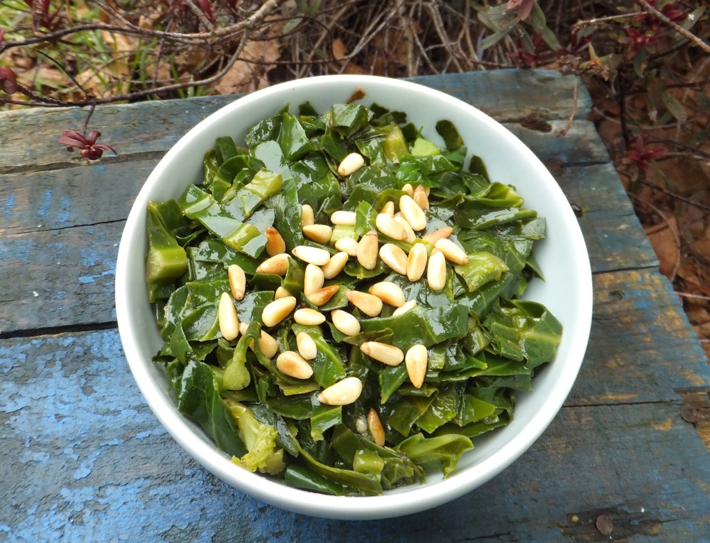 Spiced spring greens