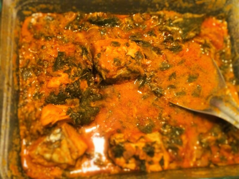 Fish curry with parsley and coconut milk