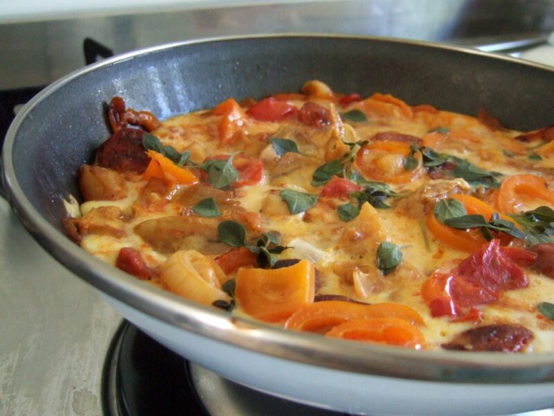 Chicken and chorizo frittata