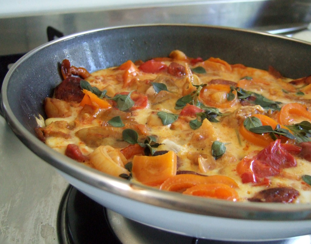 Chicken and chorizo frittata