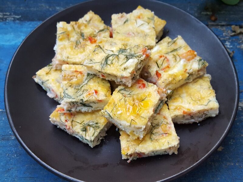 Crayfish and feta frittata