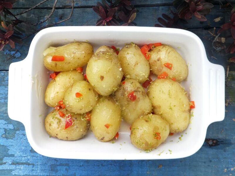 New potatoes with chilli and lime