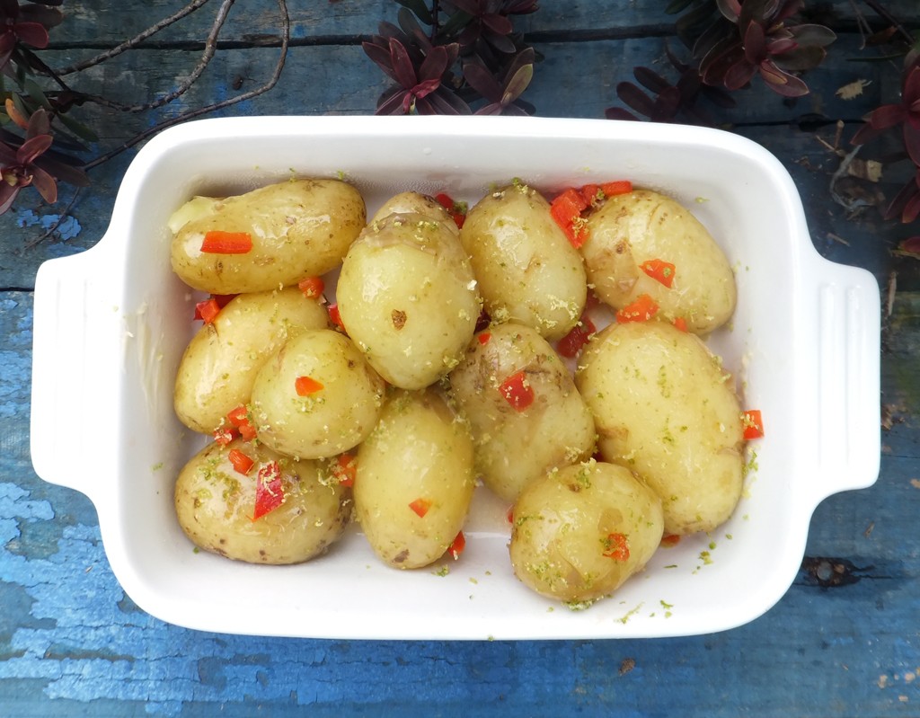 New potatoes with chilli and lime