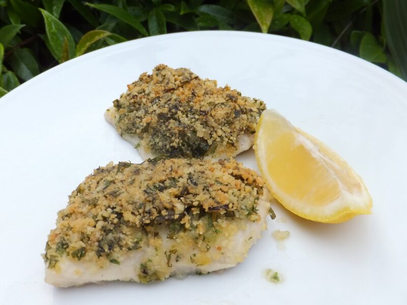 Baked fish with herbs & lemon crust