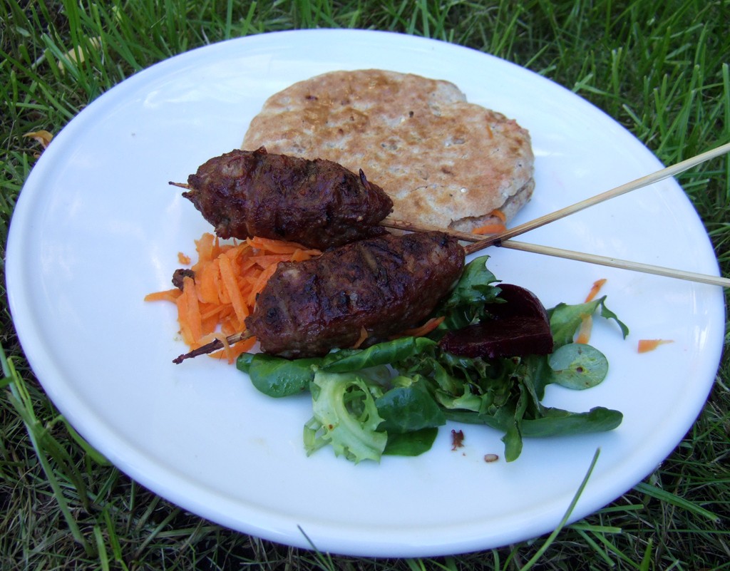 Spiced lamb kebabs