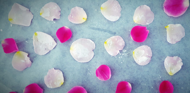 Crystallised rose petals