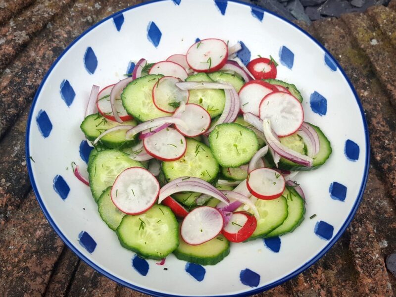 Cucumber and radish salad