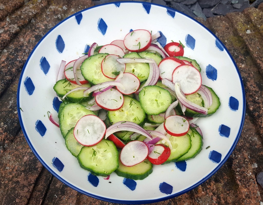 Cucumber and radish salad