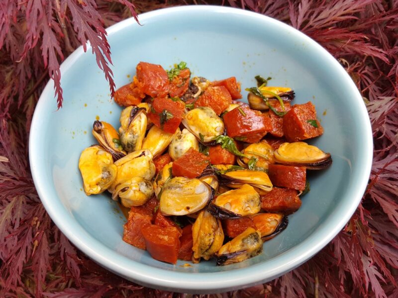 Mussels with chorizo