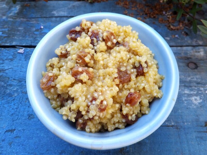 Orange quinoa with sultanas