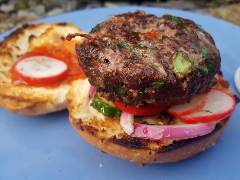 Spinach beef burger