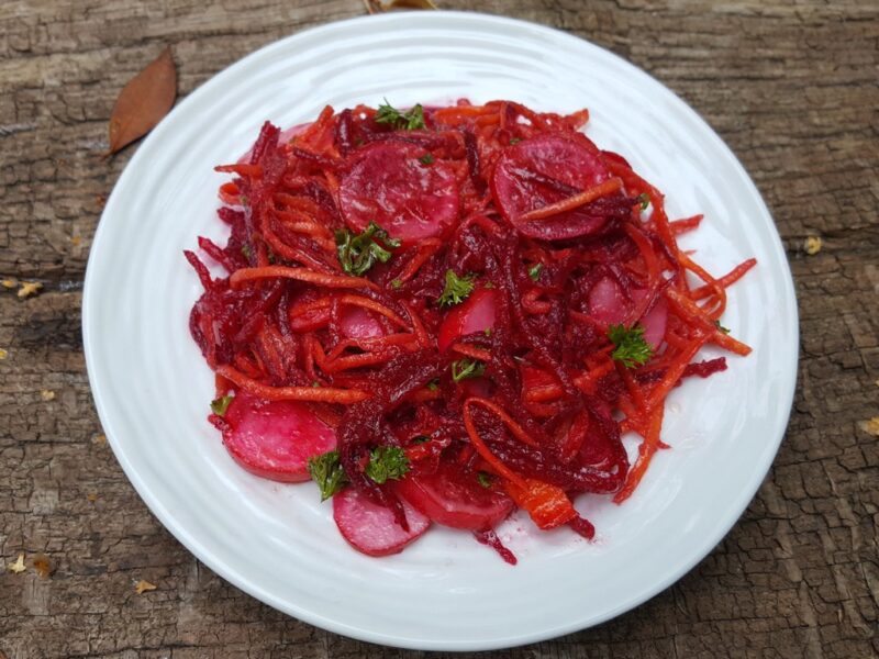 Beet, carrot and radish salad