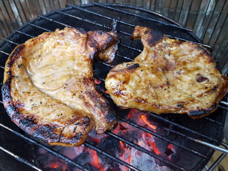 Dijon grilled pork chops