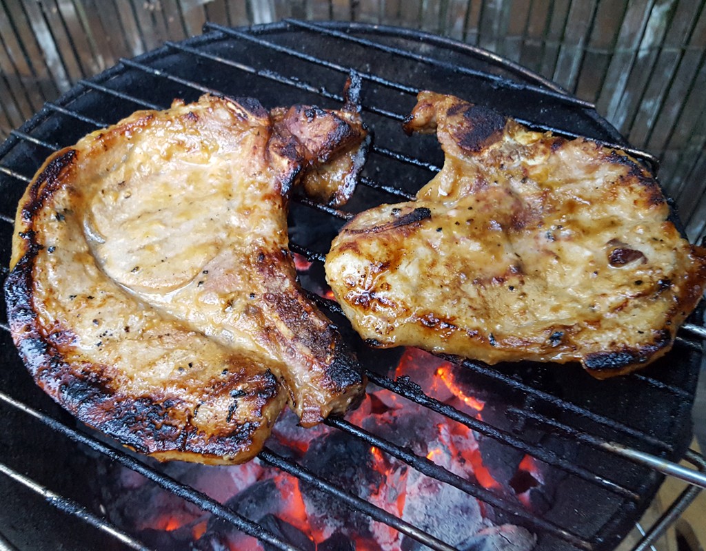 Dijon grilled pork chops