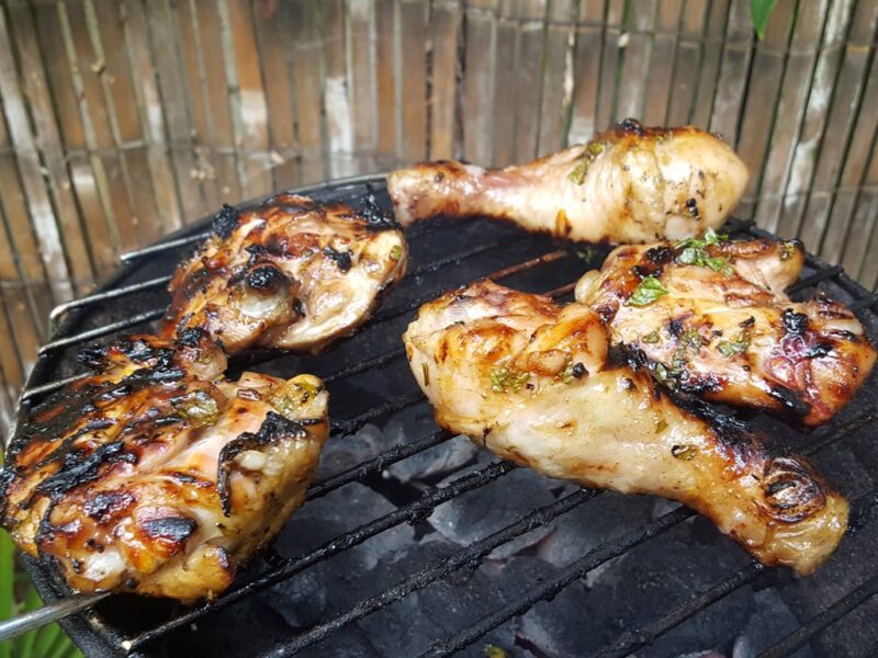 BBQ elderflower and lemon drumsticks