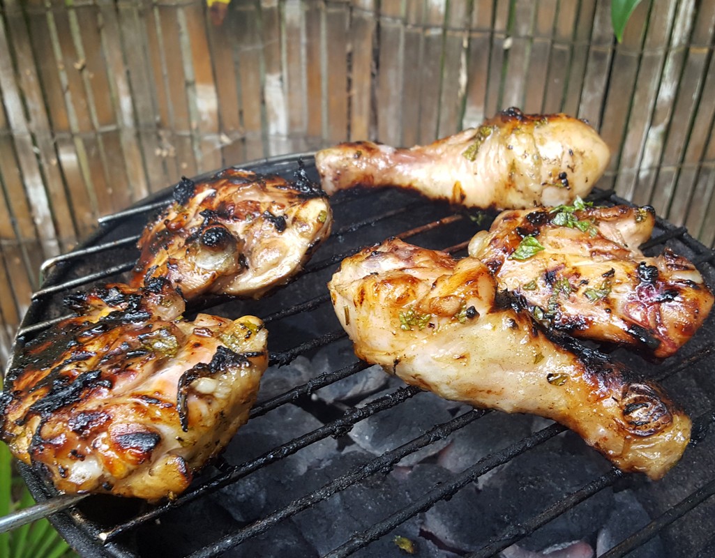 BBQ elderflower and lemon drumsticks