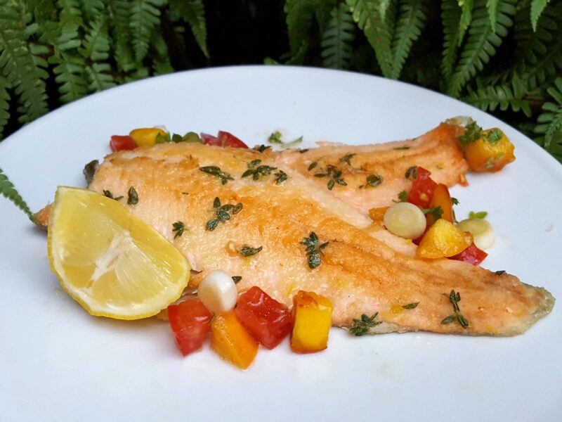 Lemon and thyme trout fillet