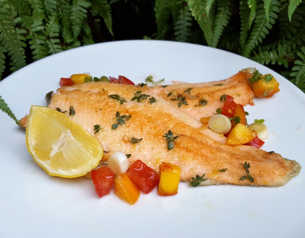 Lemon and thyme trout fillet