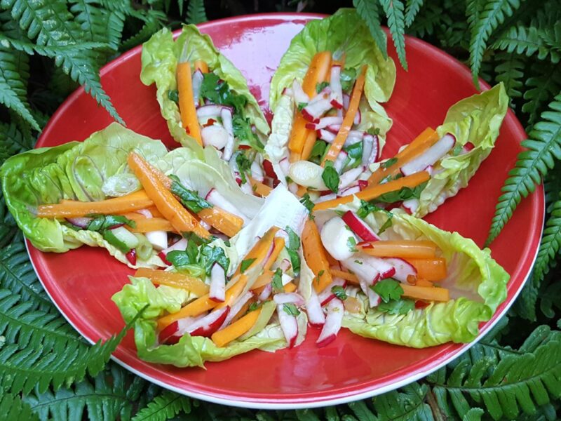 Thai carrot & radish lettuce wraps