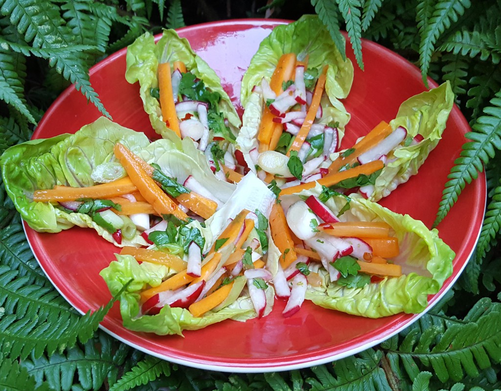 Thai carrot & radish lettuce wraps