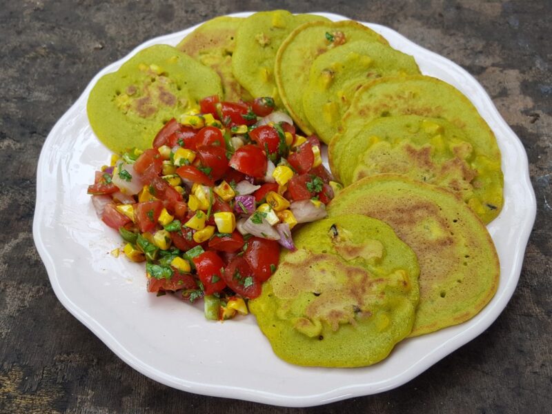 Charred corn fritters