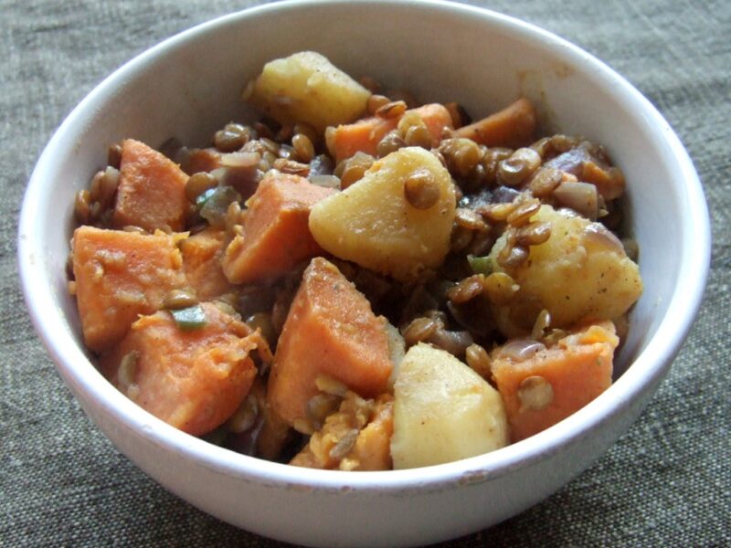 Potato and lentil curry