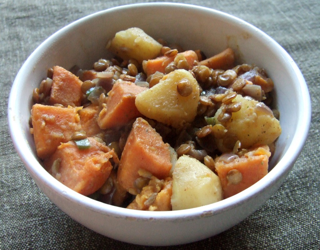 Potato and lentil curry