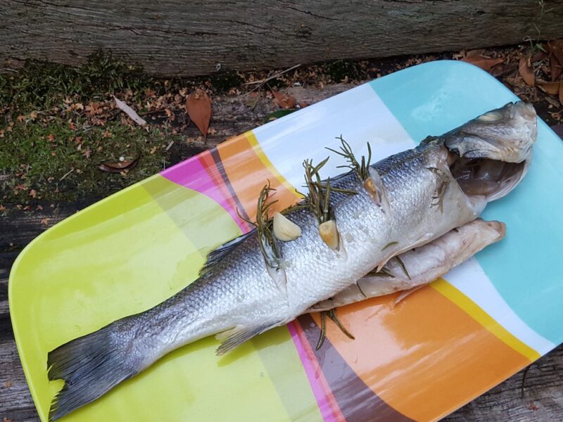 Baked Sea Bass with Rosemary & Garlic