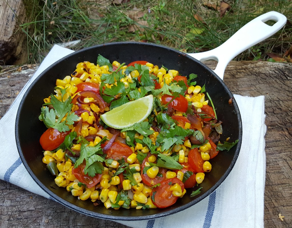 Smoky corn and tomato salad