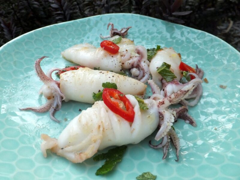 Squid with lemon and chilli