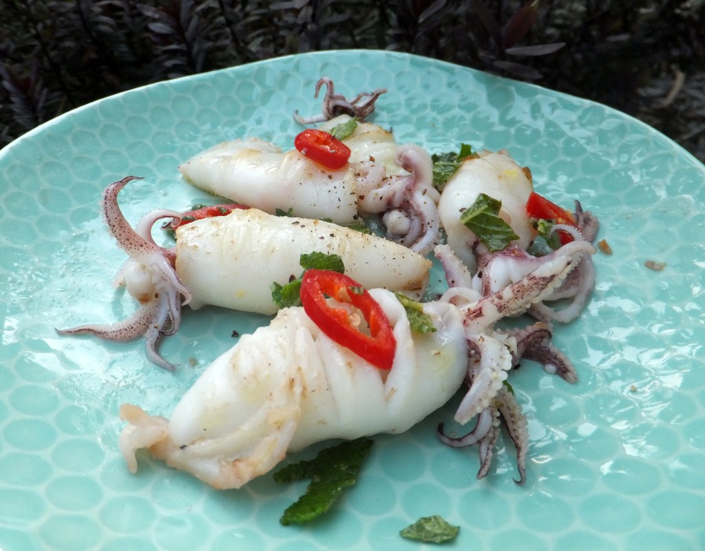 Squid with lemon and chilli