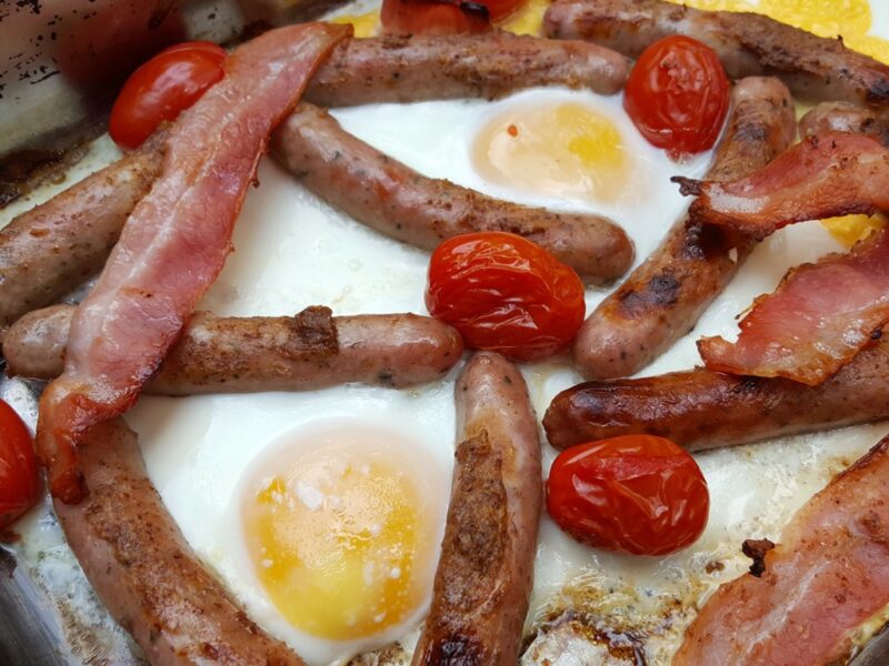 Baked English breakfast