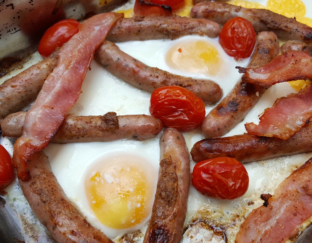 Baked English breakfast