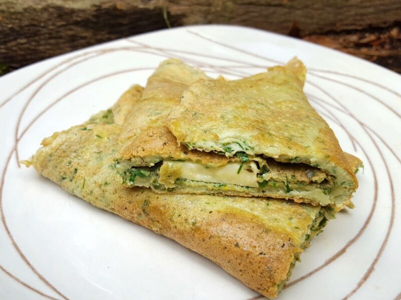 Herb and brie omelette