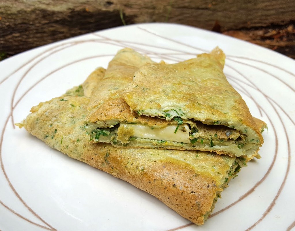 Herb and brie omelette