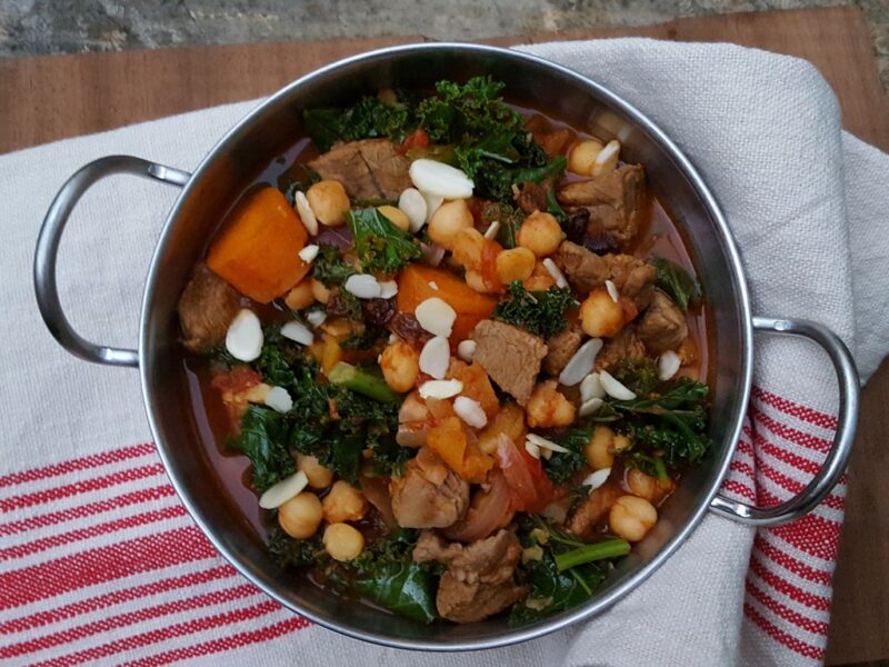 Lamb tagine with kale