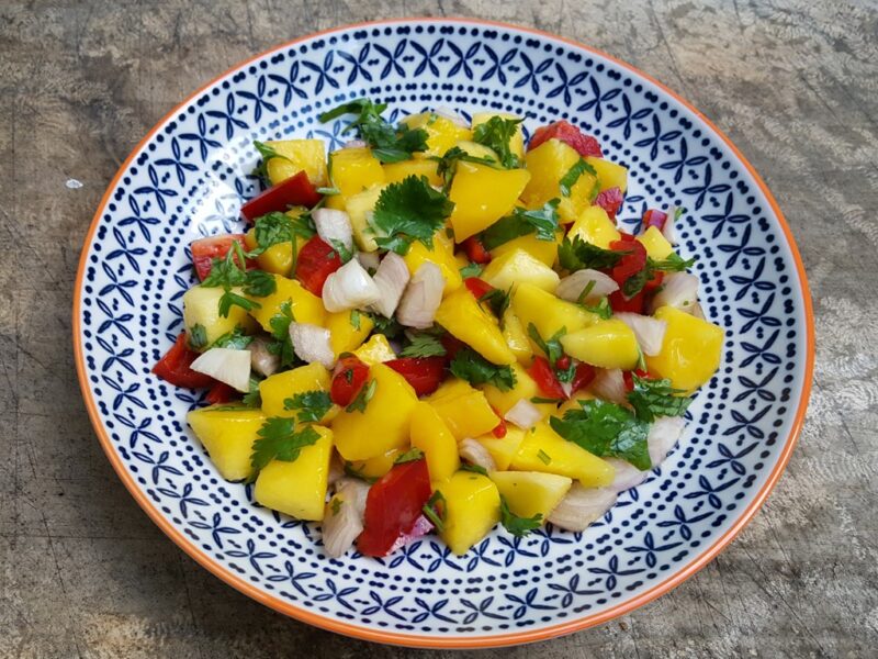 Mango and red pepper salsa