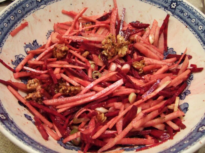 Celeriac and beet slaw