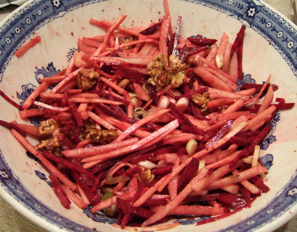 Celeriac and beet slaw