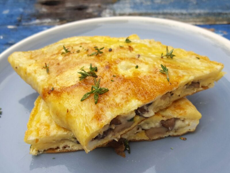 Cheese and mushroom omelette