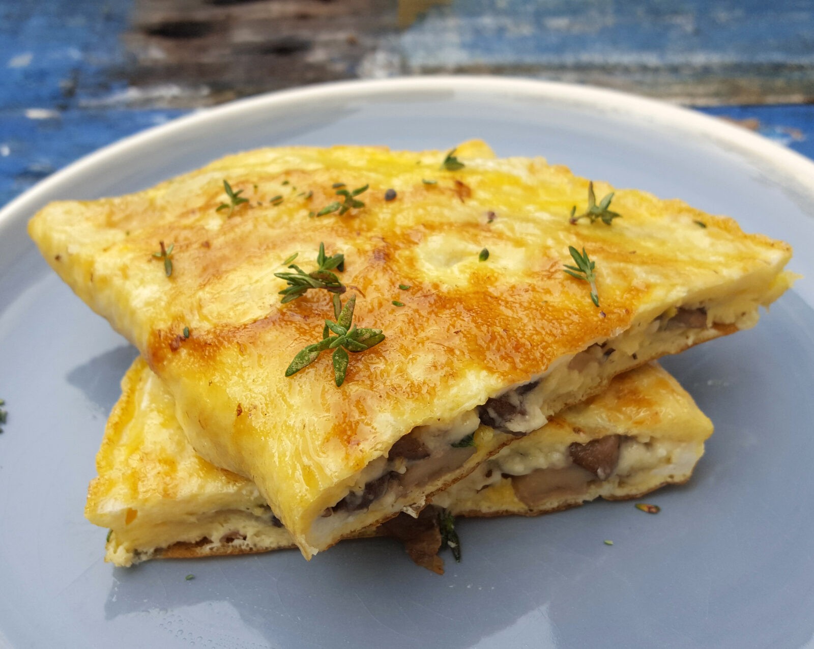 Cheese and mushroom omelette