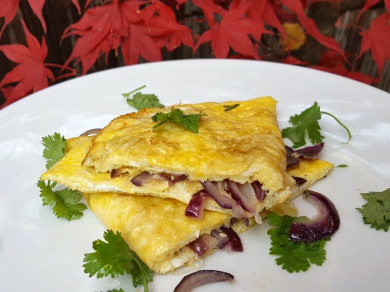 Cheese and onion omelette