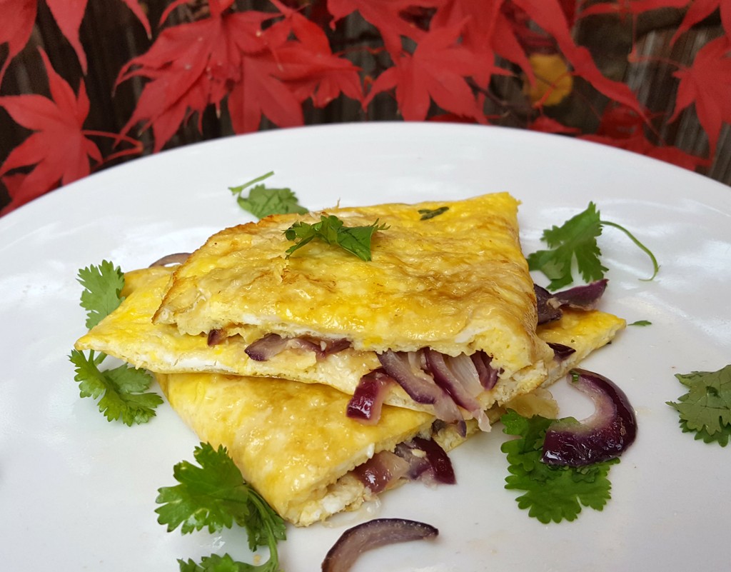 Cheese and onion omelette