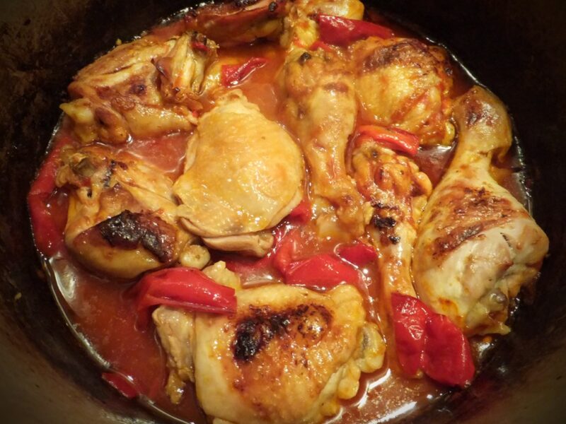 Chicken and red pepper casserole